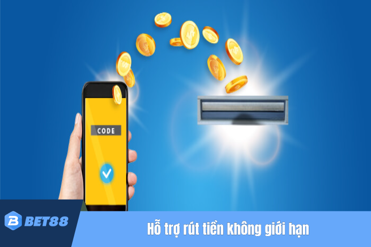 Hỗ trợ rút tiền không giới hạn dành cho người dùng tại BET88