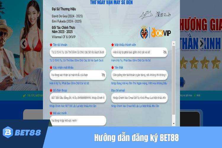 Hướng dẫn đăng ký BET88 dành cho tân binh