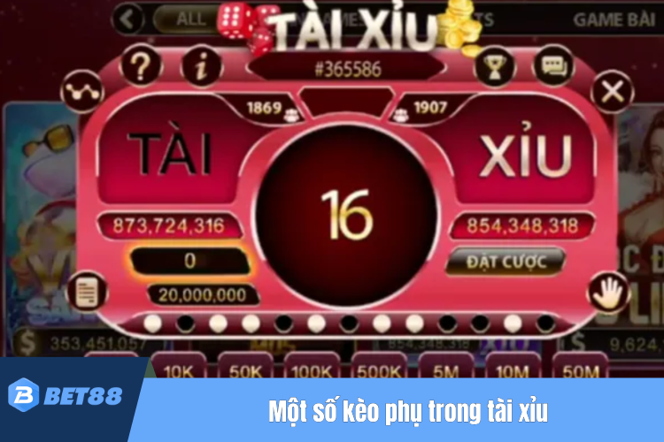 Một số kèo phụ trong game tài xỉu trực tuyến